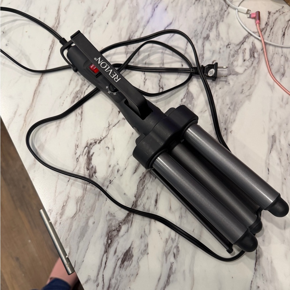 Revlon Triple Barrel Hair Styler in Black and Silver